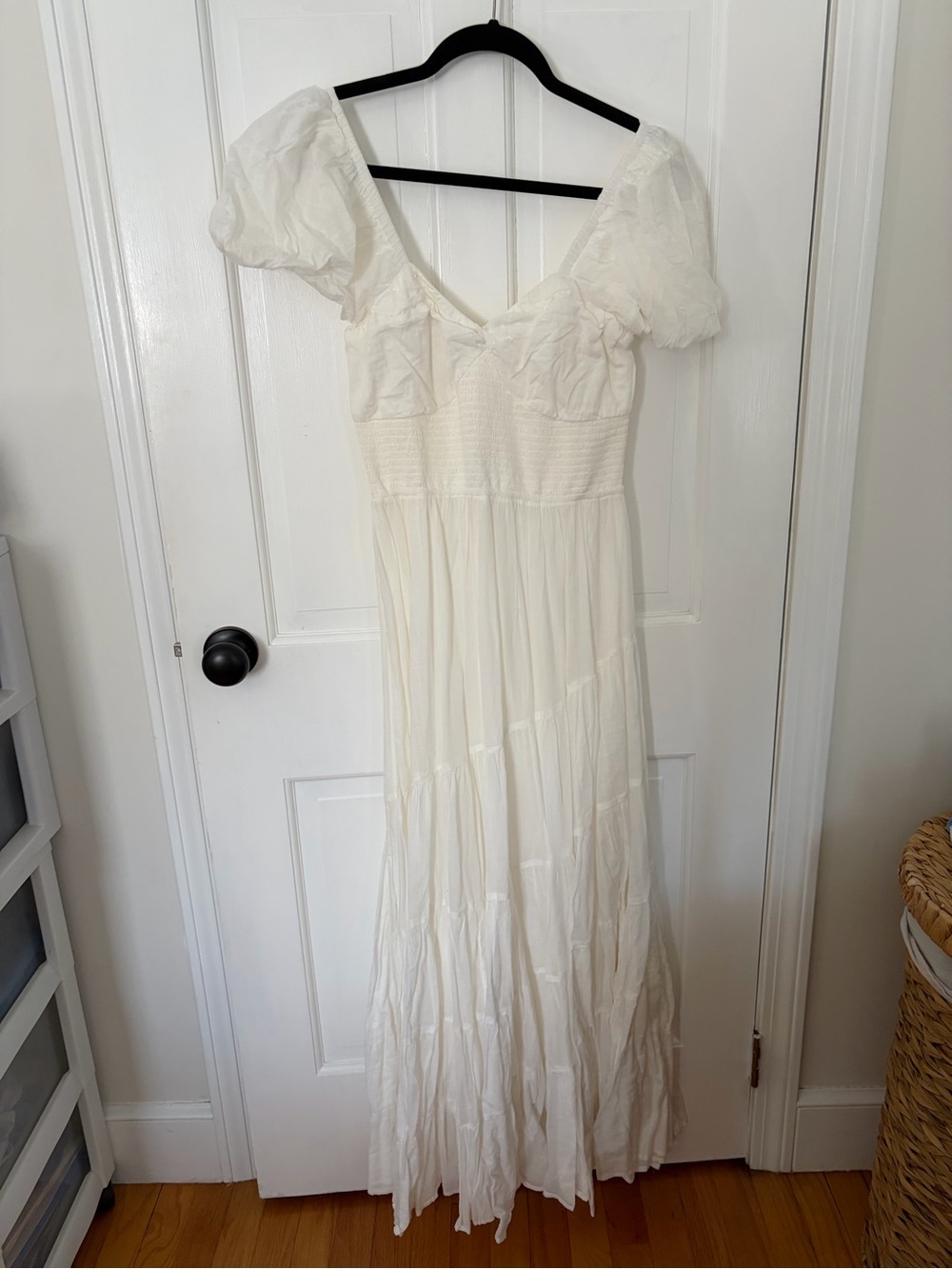 Free People Ivory Puff-Sleeve Maxi Dress